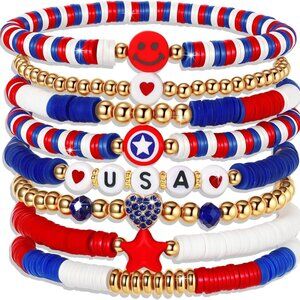 Friendship Bracelets - Beaded Bracelets Set for Teen Women, Stretchable Preppy B